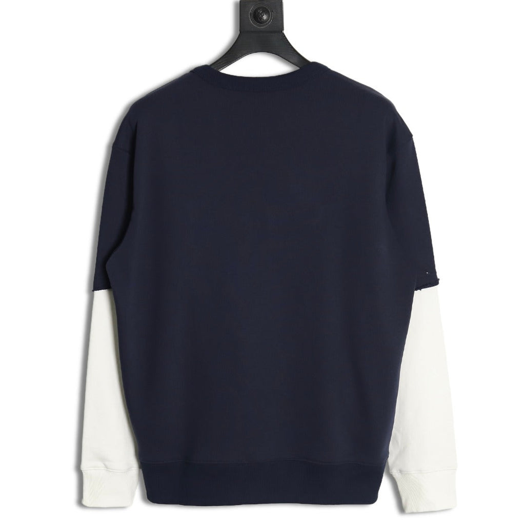 Gucci Lettering Layered-Look Crewneck Sweatshirt - Navy